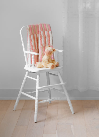Dancing Stripes Baby Quilt in Pinks