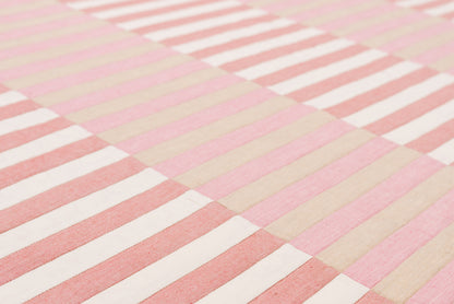 Dancing Stripes Baby Quilt in Pinks